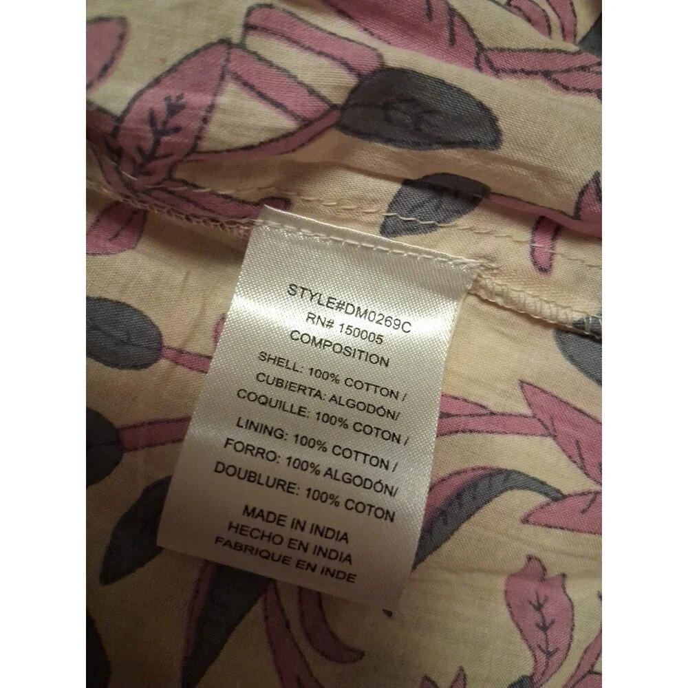 dRA Los Angeles Long Cotton Floral Print Dress Crochet Detail Size M NWOT - Picture 9 of 9